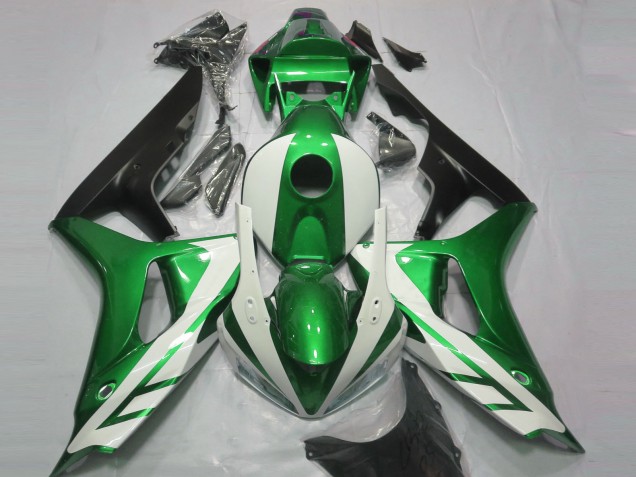 Gloss White and Green 2006-2007 CBR1000RR Fairings