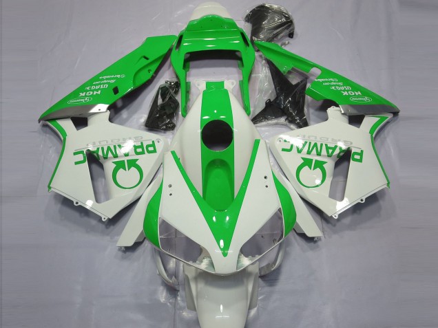 Gloss White and Green PRAMAC 2003-2004 CBR600RR Fairings