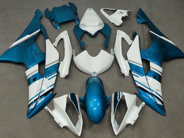 Gloss White and Light Blue OEM Style 2008-2016 R6 Fairings