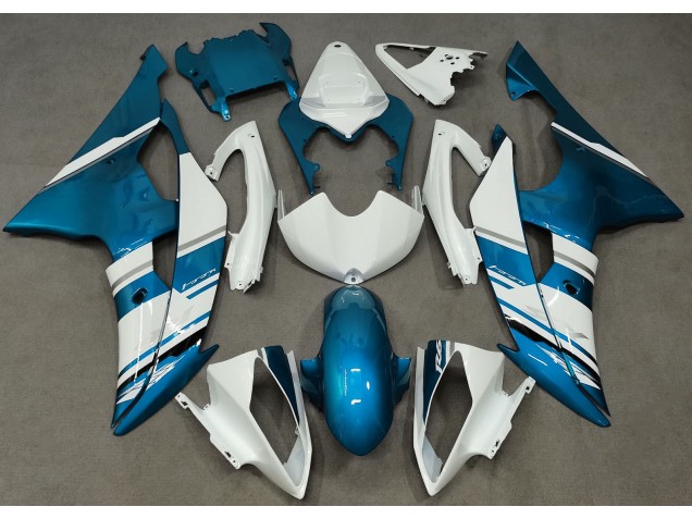 Gloss White and Light Blue OEM Style 2008-2016 R6 Fairings