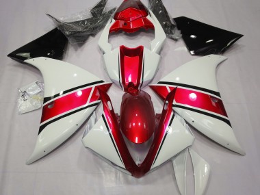 Gloss White and Metallic Red 2009-2011 R1 Fairings