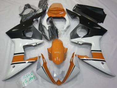 Gloss White and Orange 2003-2004 R6 Fairings