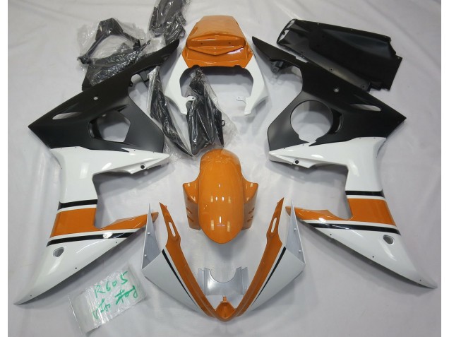 Gloss White and Orange 2003-2004 R6 Fairings