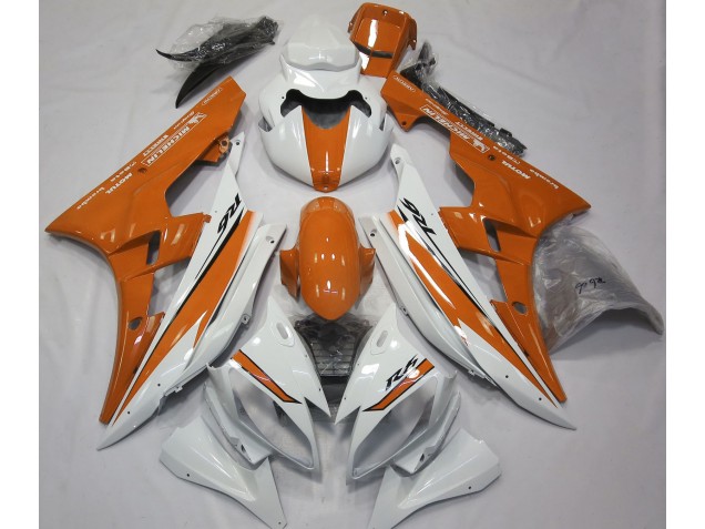 Gloss White and Orange 2006-2007 R6 Fairings