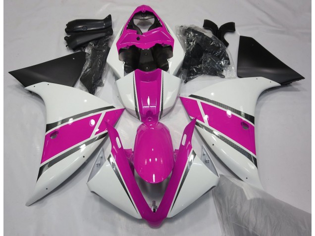 Gloss White and Pink 2009-2011 R1 Fairings