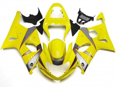 Gloss Yellow and Silver R Kit 2000-2002 GSXR 1000 Fairings