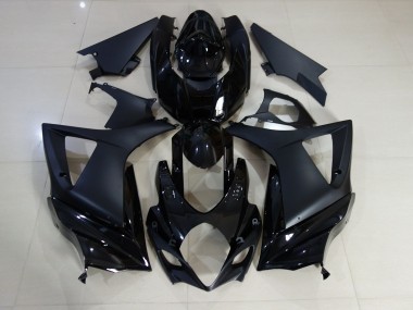 Gloss and Matte Black Plain 2007-2008 GSXR 1000 Fairings