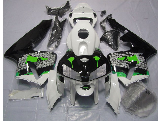 Green Splatter on Gloss Black 2005-2006 CBR600RR Fairings