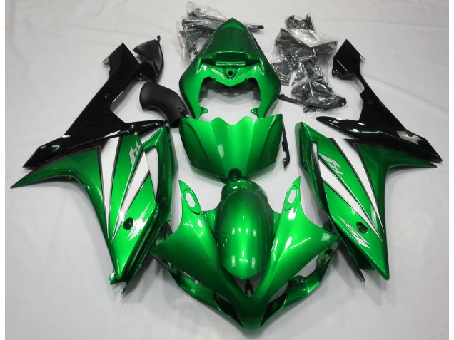 Green White and Black 2007-2008 R1 Fairings