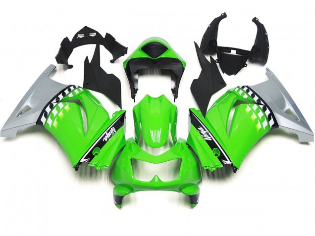 Green and Black Check 2008-2012 Ninja 250 Fairings