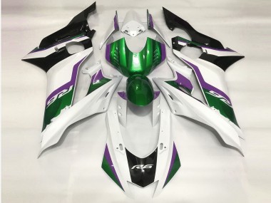 Green and Gloss White 2017-2021 R6 Fairings