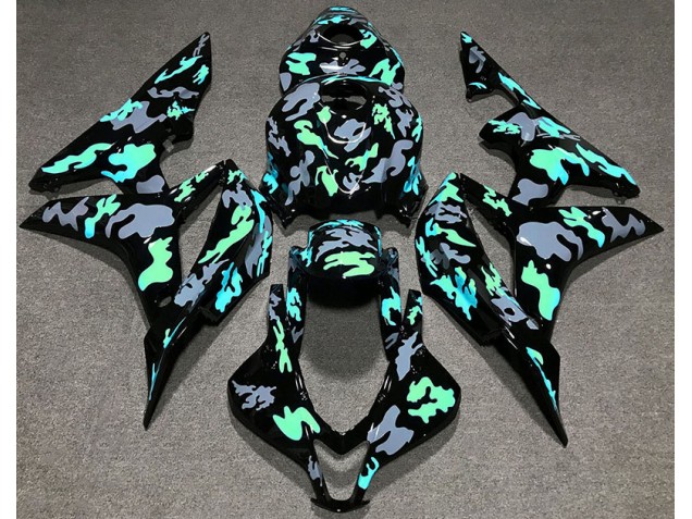 Green and Grey Camouflage 2007-2008 CBR600RR Fairings