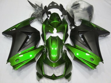 Green and Matte Black 2008-2012 Ninja 250 Fairings