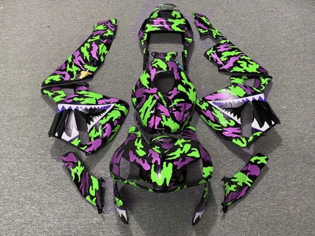 Green and Pink Camo 2003-2004 CBR600RR Fairings