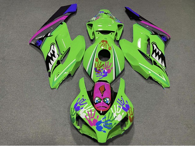 Green and Purple Shark 2004-2005 CBR1000RR Fairings