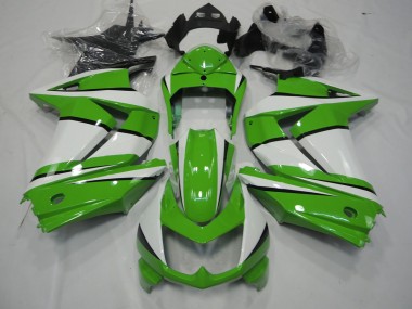 Green and White 2008-2012 Ninja 250 Fairings