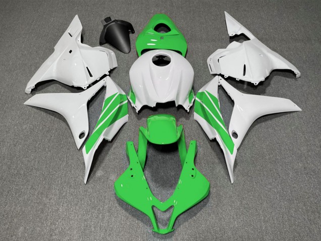 Green and White Side Stripe 2009-2012 CBR600RR Fairings