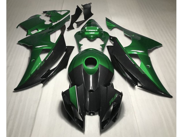 Green w Carbon Fiber Style 2008-2016 R6 Fairings