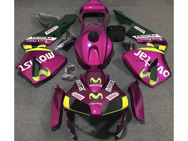 Hot Pink Movistar 2003-2004 CBR600RR Fairings