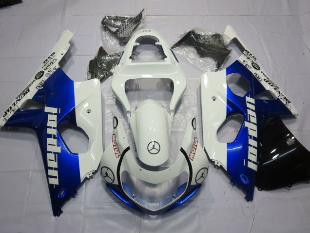 Jordan Blue and White 2000-2002 GSXR 1000 Fairings