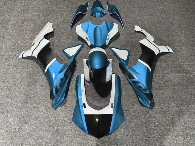 Light Blue & Carbon Fiber Accents 2015-2019 R1 Fairings