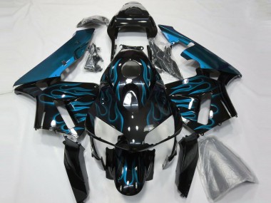 Light Blue Flames 2003-2004 CBR600RR Fairings