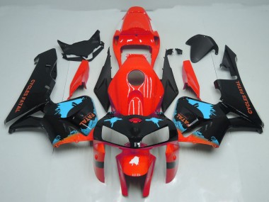 Light Blue Splatter on Red 2005-2006 CBR600RR Fairings