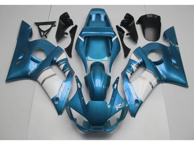 Light Blue & White 1998-2002 R6 Fairings