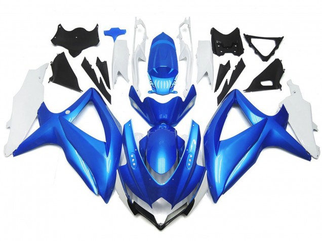 Light Blue and White Custom Style 2008-2010 GSXR 600-750 Fairings