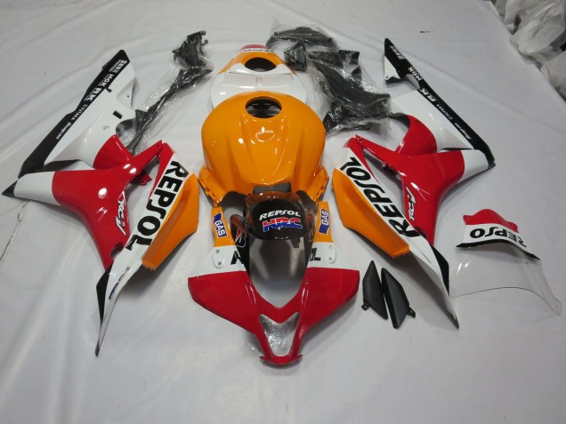 Light Orange and White Repsol 2007-2008 CBR600RR Fairings