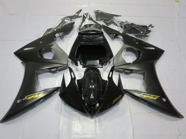 Matte Black Gold 2003-2004 R6 Fairings