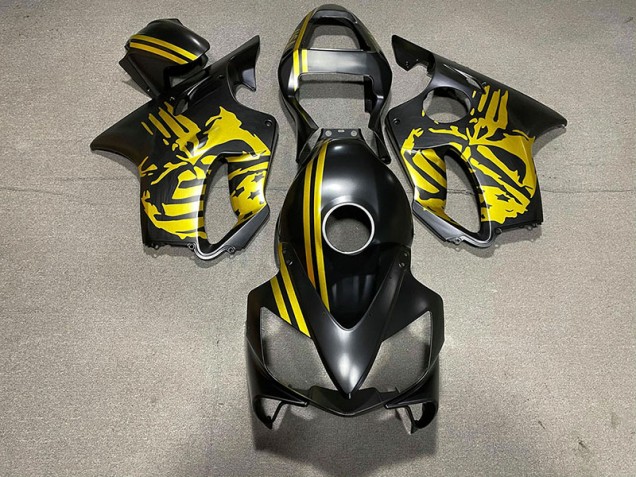 Matte Black & Gold Skull 2001-2003 CBR600 F4i Fairings