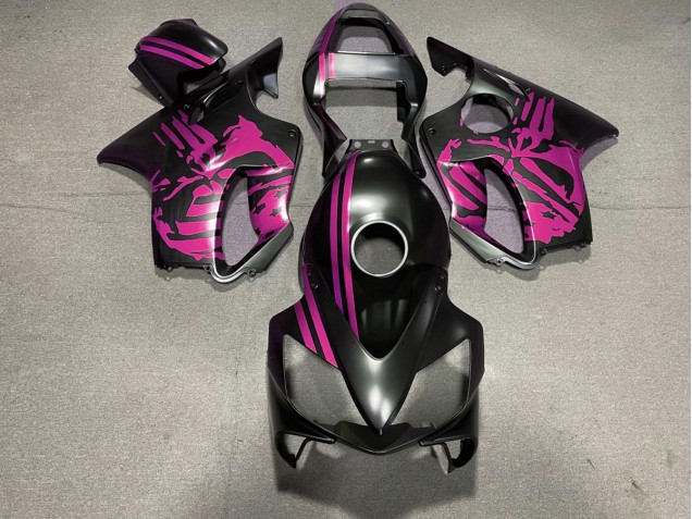 Matte Black & Pink Skull 2001-2003 CBR600 F4i Fairings