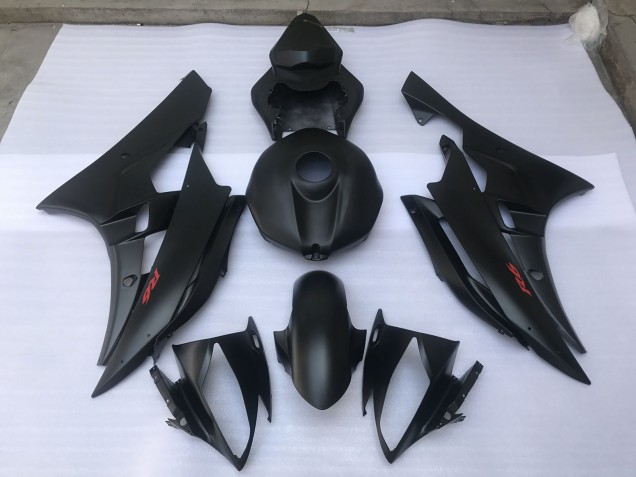 Matte Black Plain 2006-2007 R6 Fairings