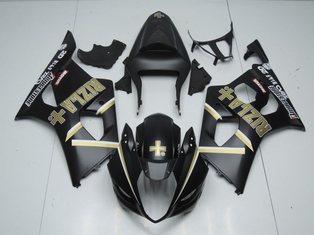 Matte Black Rizla 2003-2004 GSXR 1000 Fairings