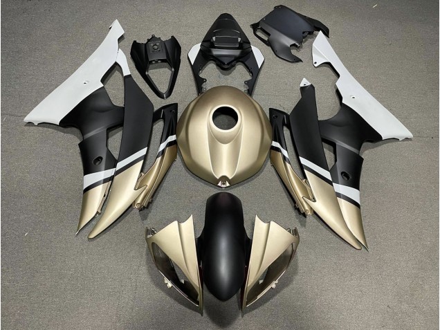 Matte Black and Gold 2008-2016 R6 Fairings