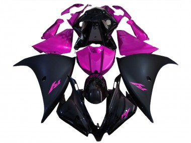 Matte Black and Pink 2012-2014 R1 Fairings