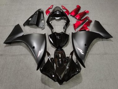 Matte Black and Red 2009-2011 R1 Fairings