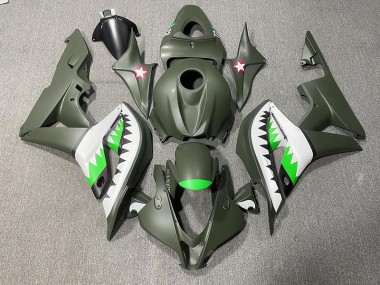 Matte Green & LightGreen Shark 2007-2008 CBR600RR Fairings