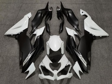 Matte Pearl White and Black 2019-2023 ZX6R Fairings