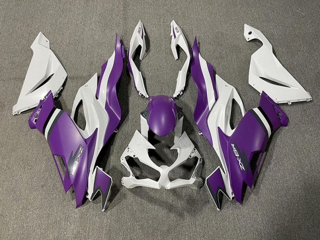 Matte Purple and White 2019-2023 ZX6R Fairings