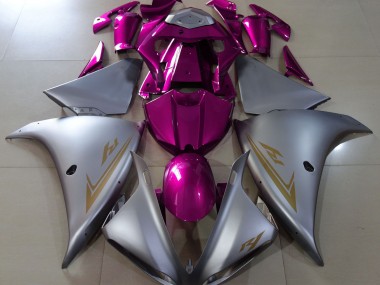 Matte Silver & Pink 2009-2011 R1 Fairings