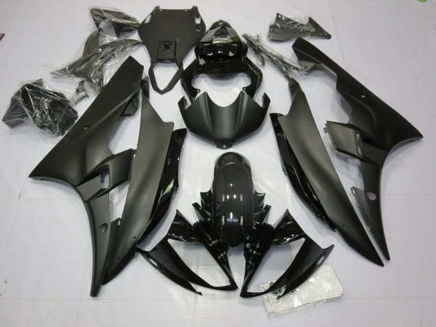 Matte and Gloss Black 2006-2007 R6 Fairings