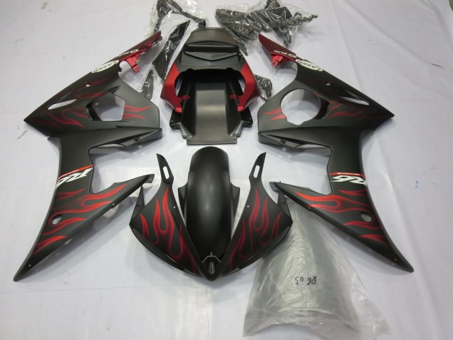 Matte red Flame 2003-2004 R6 Fairings