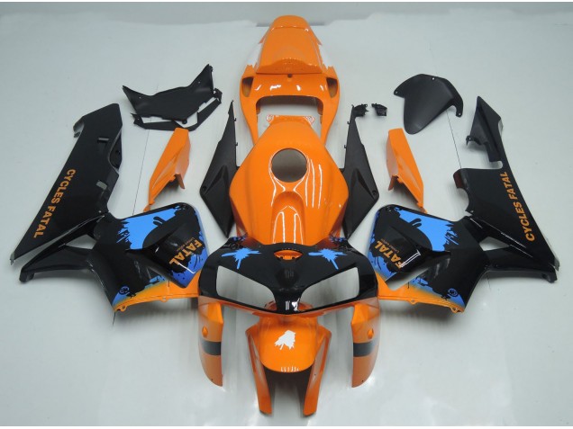 Orange and Black Splatter 2005-2006 CBR600RR Fairings