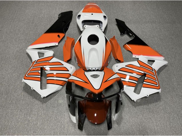 Orange and White Wings 2005-2006 CBR600RR Fairings