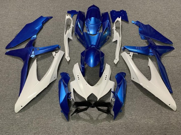 Pearl Blue and White 2008-2010 GSXR 600-750 Fairings