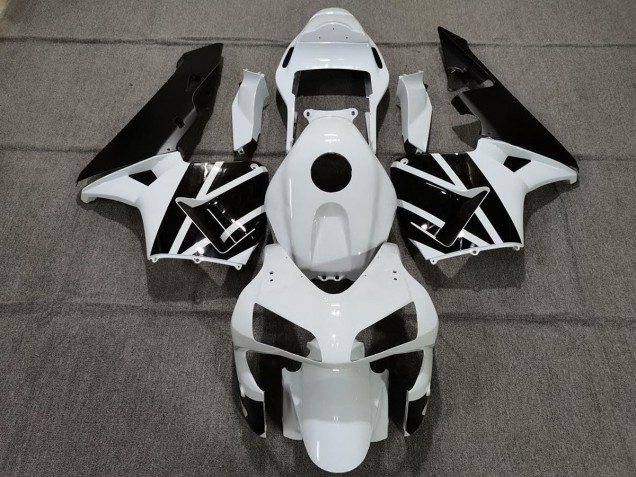 Pearl White and Black 2003-2004 CBR600RR Fairings