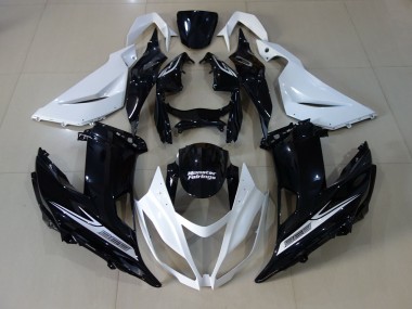 Pearl White and Black 2013-2018 ZX6R Fairings