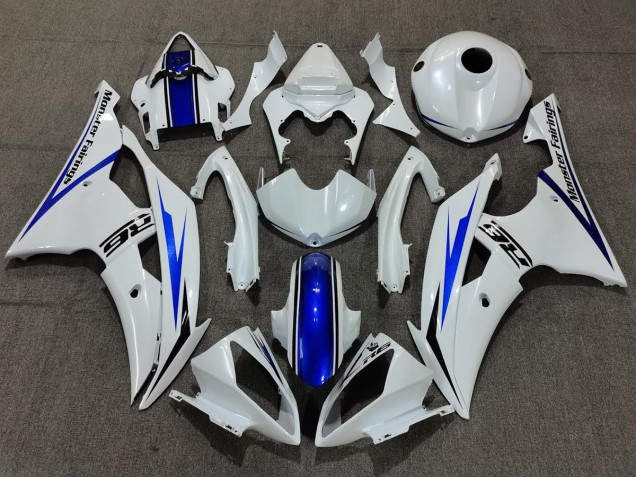 Pearl White and Blue 2008-2016 R6 Fairings